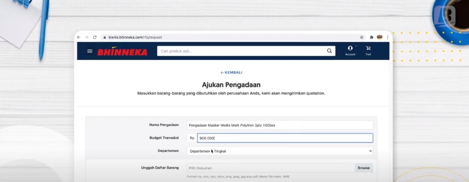 cara ajukan pengadaan eprocurement bhinneka