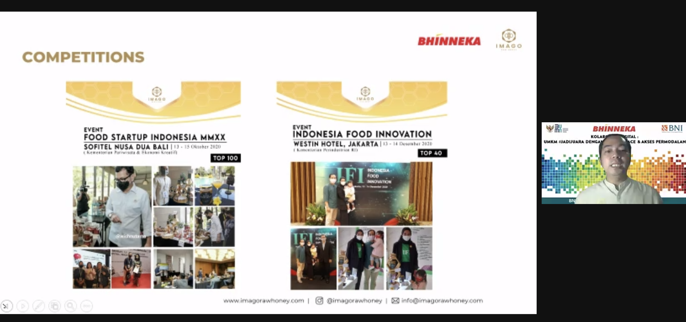 Sesi dalam webinar KUR BNI Bhinneka